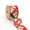 LaRibbons 2 1/2" Wired Ribbon | "Faux Argyle" Natural/Red Multi | 10 Yard Roll